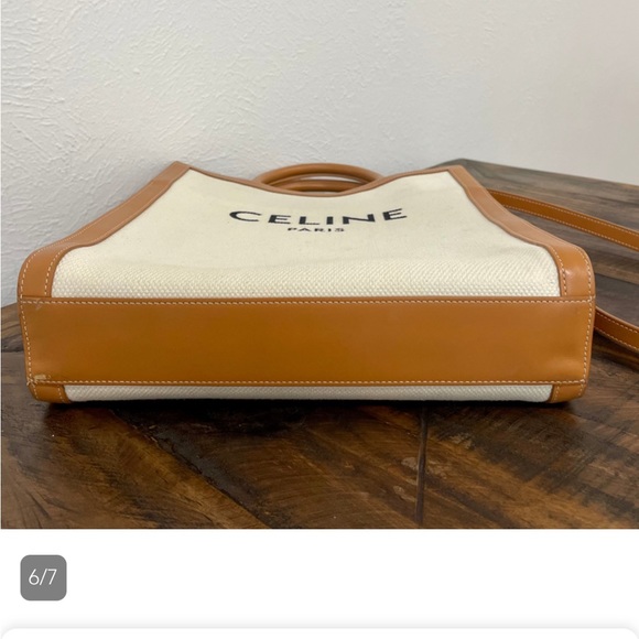 CELINE Small Vertical Cabas Women's Canvas,Leather Handbag crossbody - Picture 8 of 8